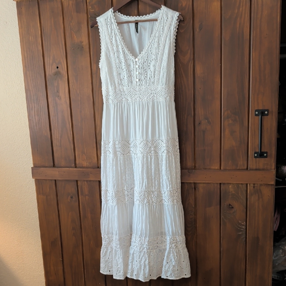 Womens Cottage Core Lace Me 2 Magic Dress